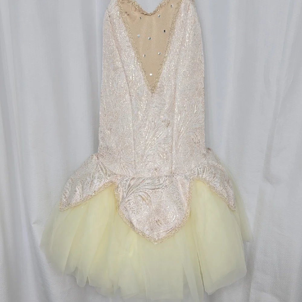 Kids Cream and Gold Dance Costume Dress